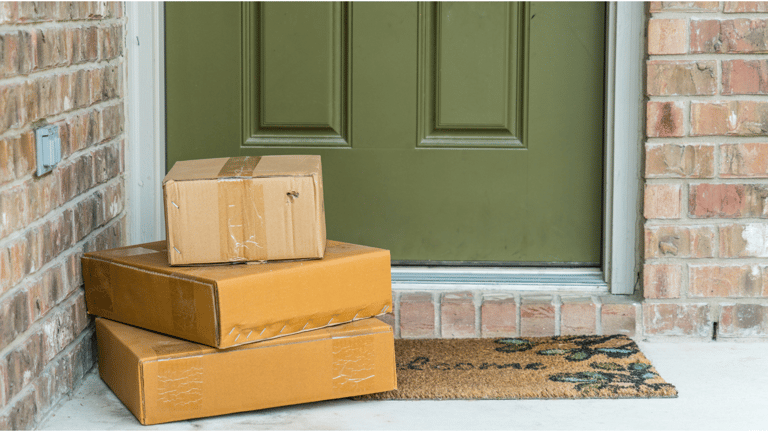 Packages at a doorstep.